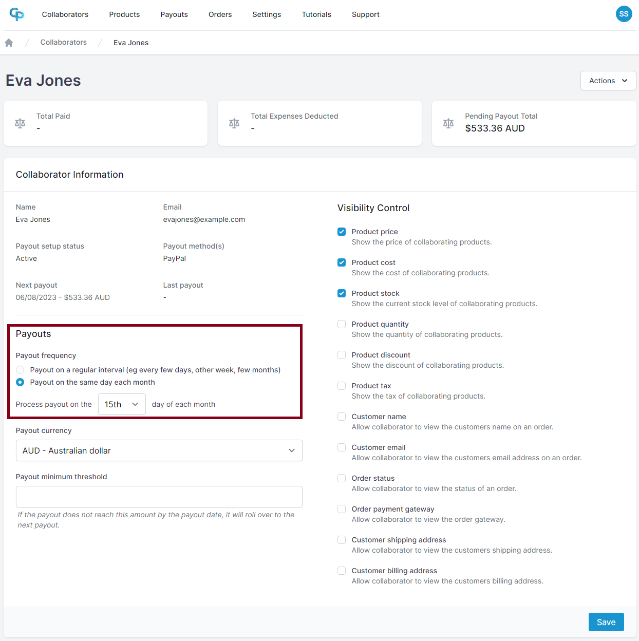 payout-frequency-collabpay-documentation