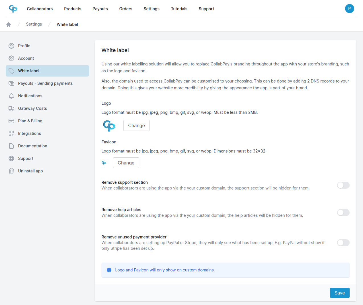 White label | CollabPay Documentation